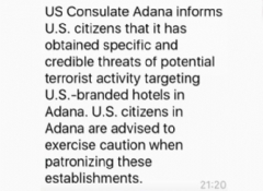 ABD'den vatandaşlarına 'Adana' uyarısı