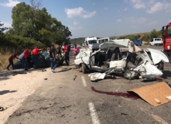 Üç aracın karıştığı kazada 1 kişi öldü