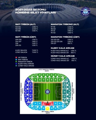 2021-2022 sezonu kombine bilet fiyatları